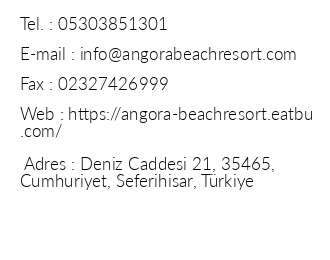 Angora Beach Resort iletiim bilgileri